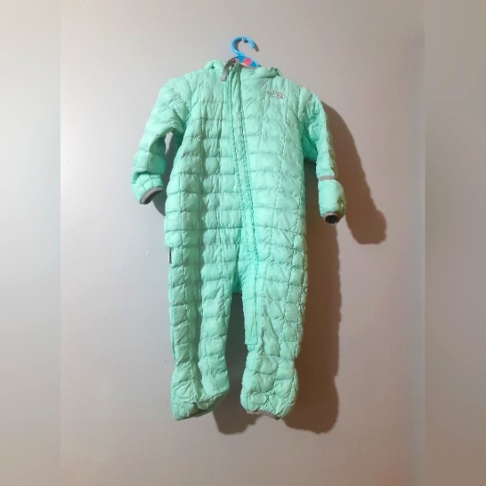 The North Face Kids Mint Green Quilted Footed One-Piece